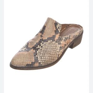 Frye & Co Jacy Mule Snake Skin Print Leather Women's  Heels Size 6M